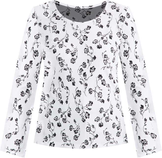 Women's Printed Long-Sleeve Scoop-Neck Top, Macy's Exclusive