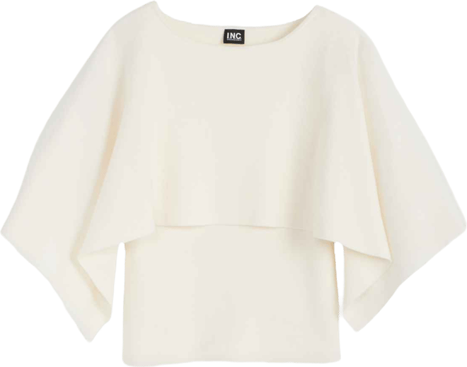 Women's Asymmetrical Cape Overlay Sweater, Macy's Exclusive