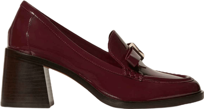 Women's Decorative Bow Block Heel Loafers