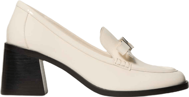 Women's Decorative Bow Block Heel Loafers