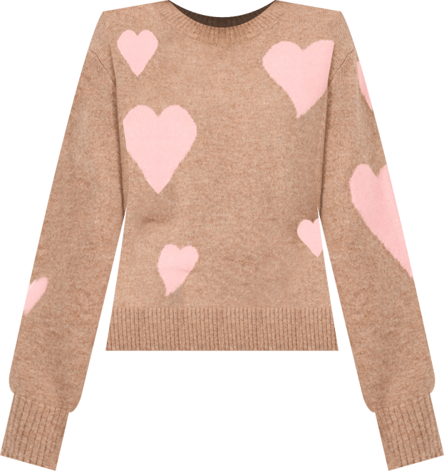 Women's Heart Jacquard Crewneck Sweater