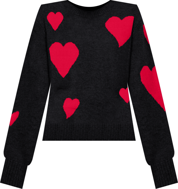 Women's Heart Jacquard Crewneck Sweater