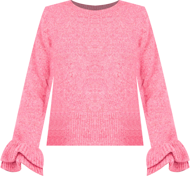 Women's Crewneck Ruffle Cuff Sweater