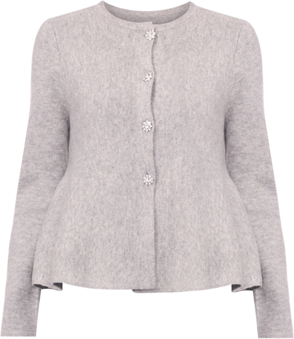 Women's Crewneck Peplum Cardigan