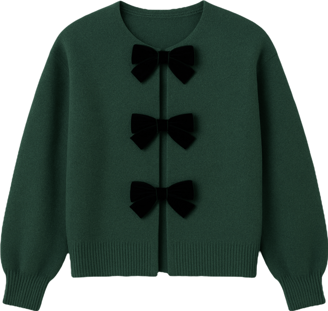 Women's Bow Closure Cardigan Sweater