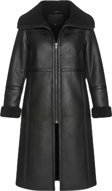 Women's Fx Shearling Funnel Coat