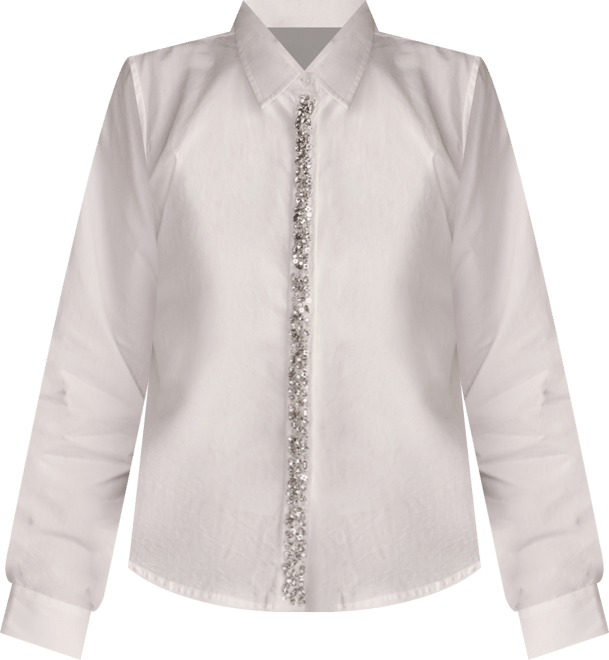 Women's Bejeweled Button-Up Shirt