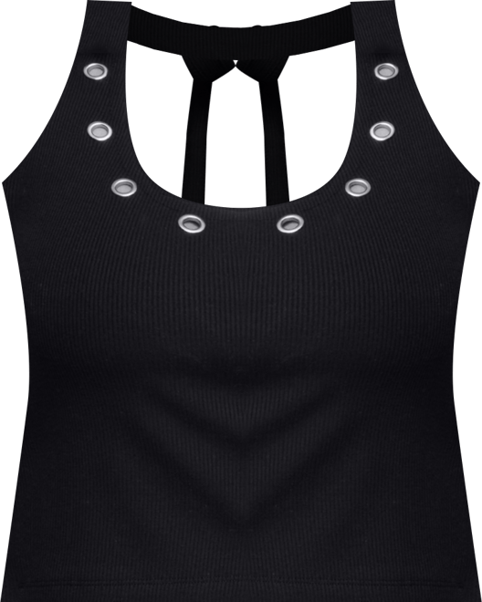 Women's Havana Grommet Ribbed Halter Top