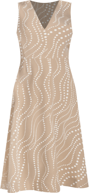 Women's Sleeveless Midi Fit and Flare Dress