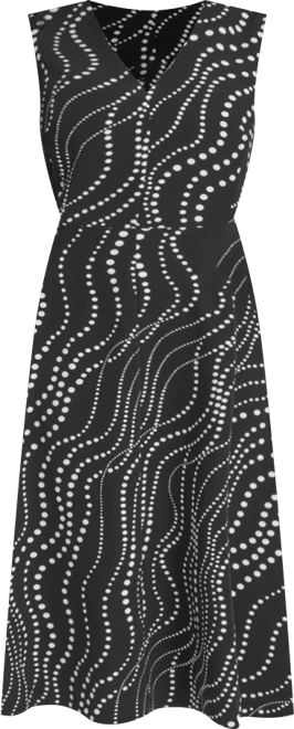 Women's Sleeveless Midi Fit and Flare Dress