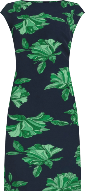 Women's Printed Cap Sleeve Shift Dress