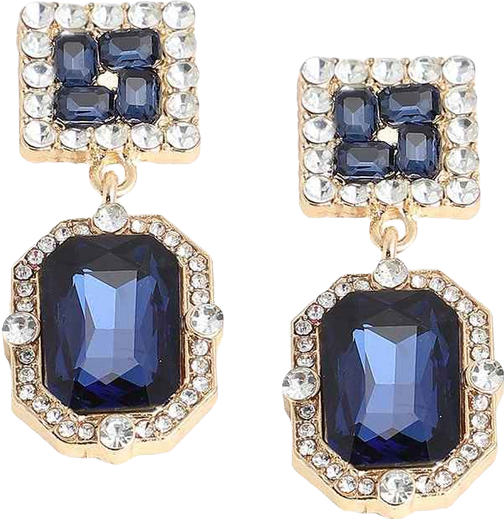 Women's Blue Crystal Drop Earrings