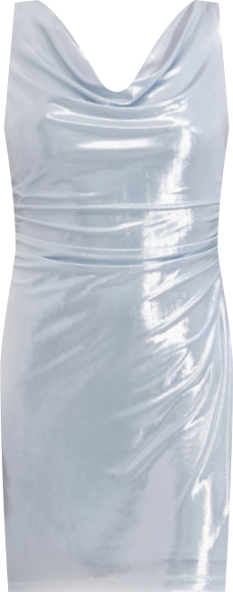 Women's Foil Cowl Neck Dress