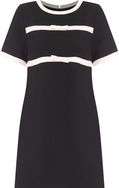 Women's Short-Sleeve Dress with Combo Bows