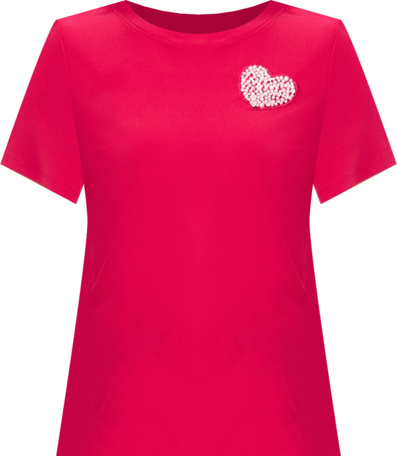 Women's Pull-On Heart Applique T-Shirt