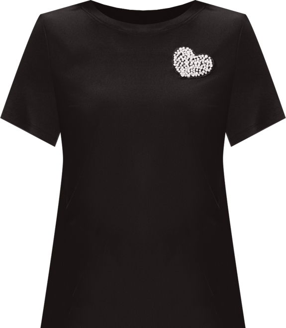 Women's Pull-On Heart Applique T-Shirt