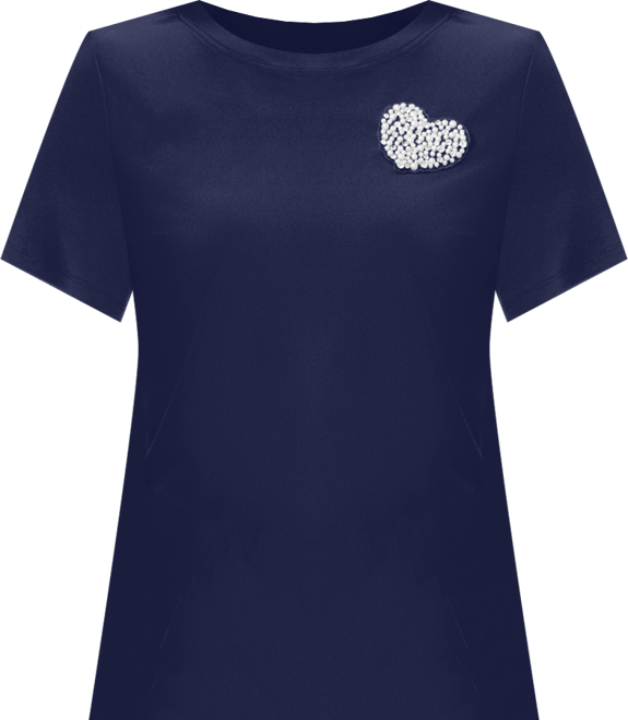 Women's Pull-On Heart Applique T-Shirt