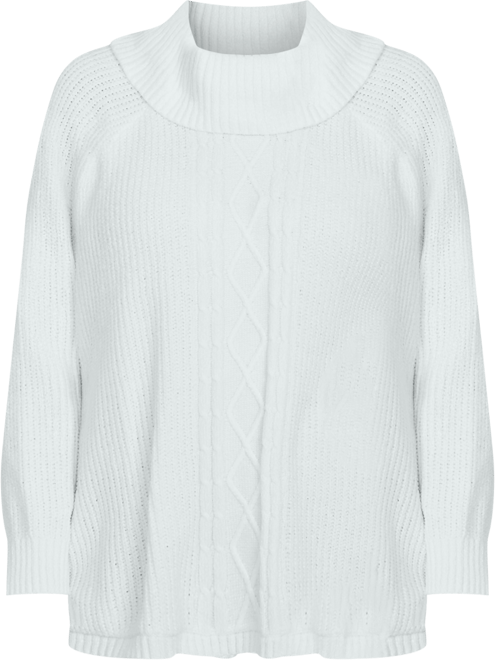 Plus Size Solid Long Sleeve Chenille Knit Cable Pullover Sweater