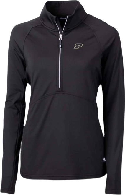 Women's Black Purdue Boilermakers Adapt Eco Knit Half-Zip Pullover Jacket