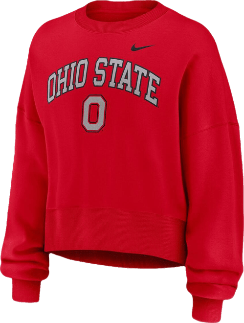 Women's Scarlet Ohio State Buckeyes Oversized Phoenix Arch Pullover Sweatshirt