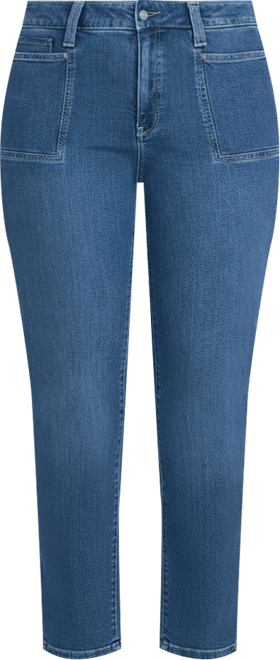 Plus Size Marilyn Straight Front Patch Pockets Jeans