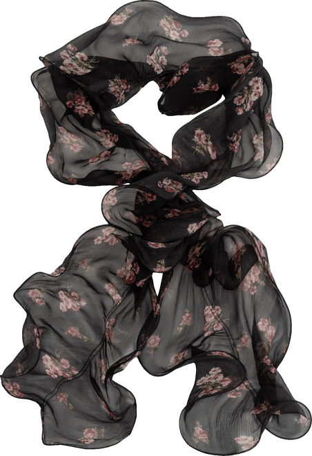 Fall Floral Boa Ruffle Scarf