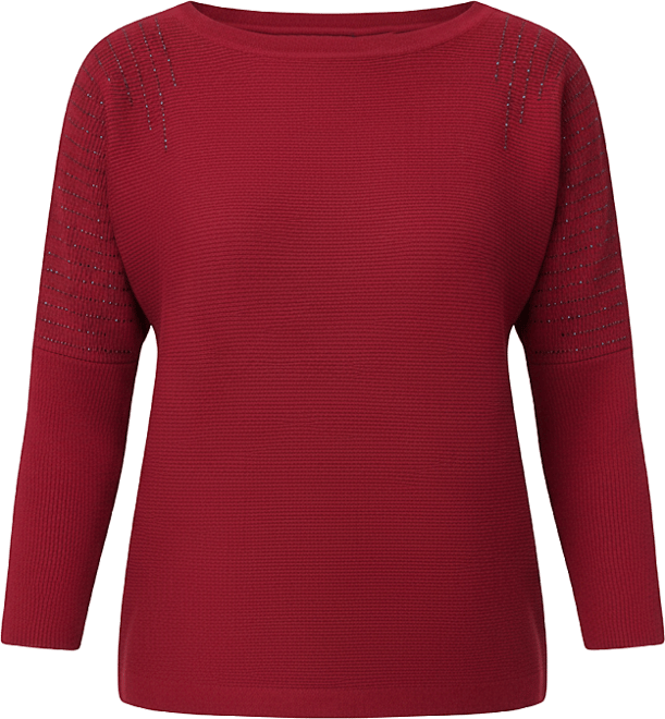 Women's Ribbed Dolman Sweater with Hotfix Detail