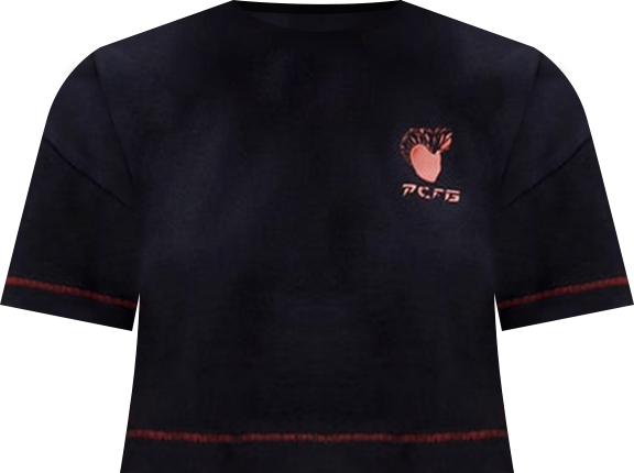 Women's Cotton Stitch Detail Cropped T-Shirt