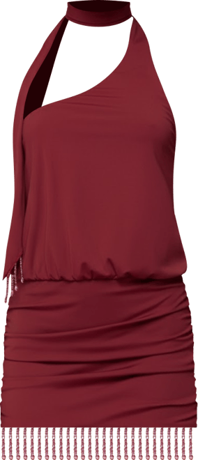 Women's Danit One Shoulder Fringed Mini Dress