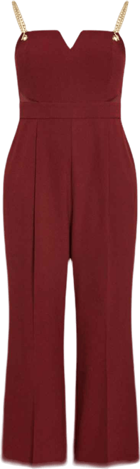 Plus Size Ann Chain Sleeveless Wide Leg Jumpsuit