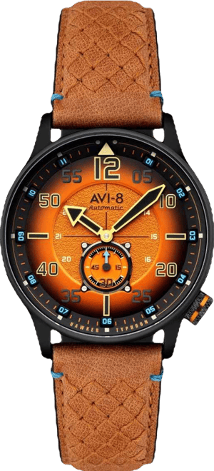 Men's Hawker Typhoon Baldwin Automatic Brown Leather Strap Watch, 42mm