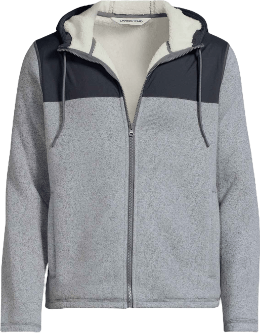 Men's Sweater Fleece Mixed Media Full Zip Jacket