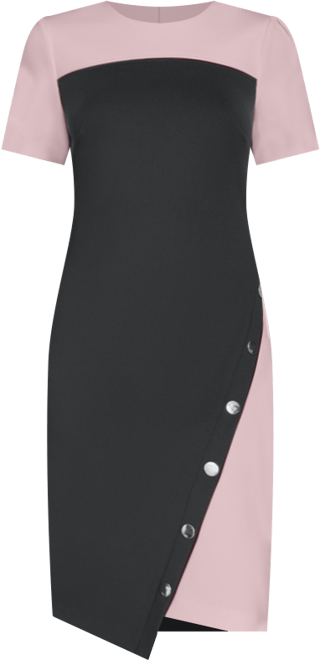 Women's Color-Blocked Asymmetric Dress