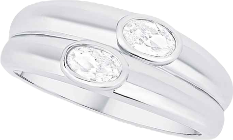 Cubic Zirconia Double Stone Ring