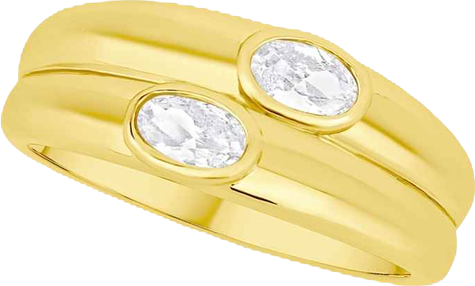 Cubic Zirconia Double Stone Ring