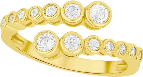 Cubic Zirconia Bypass Ring