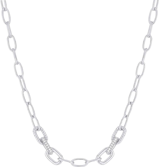 Cubic Zirconia Link Chain Necklace