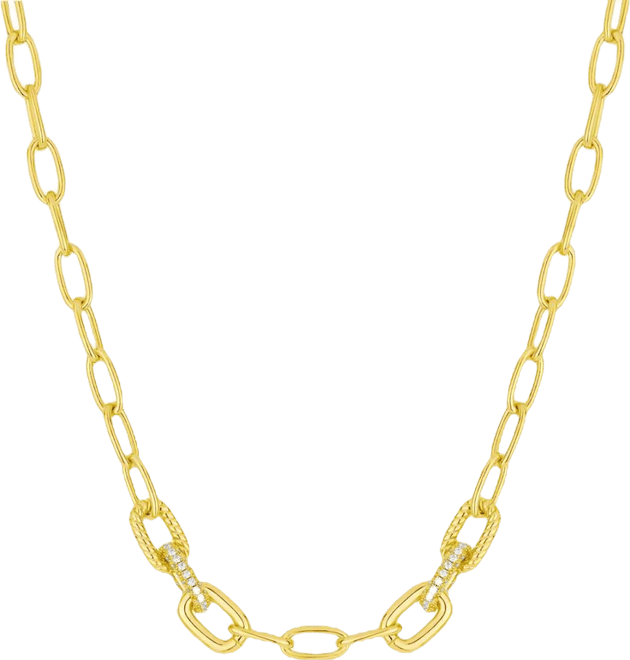 Cubic Zirconia Link Chain Necklace