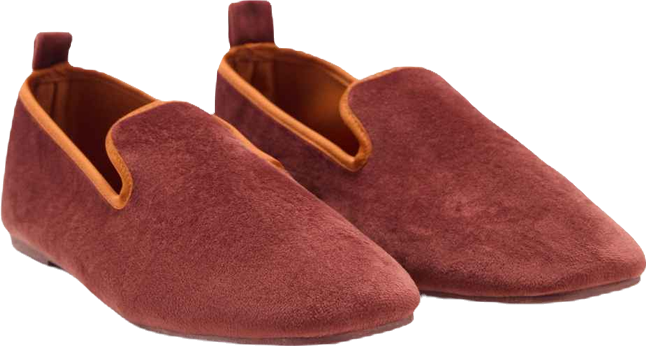 Women's Piping Detail Velour Slippers