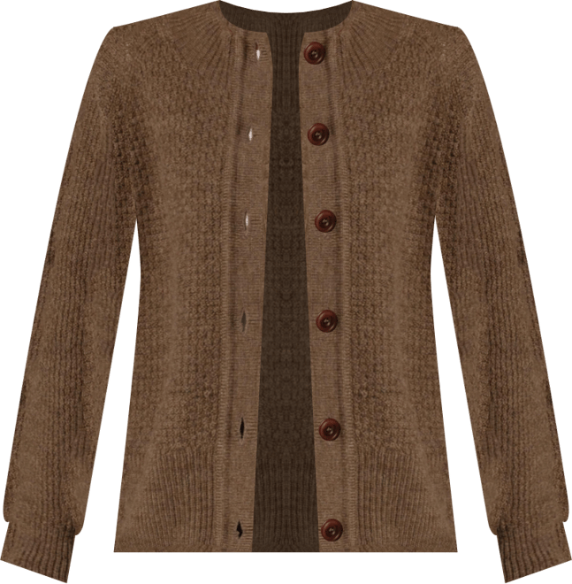 Women's British Wool Moss Stitch Cardigan Sweater