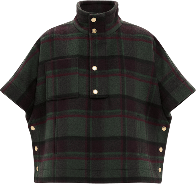 Forest Plaid Wool Winthrop Poncho