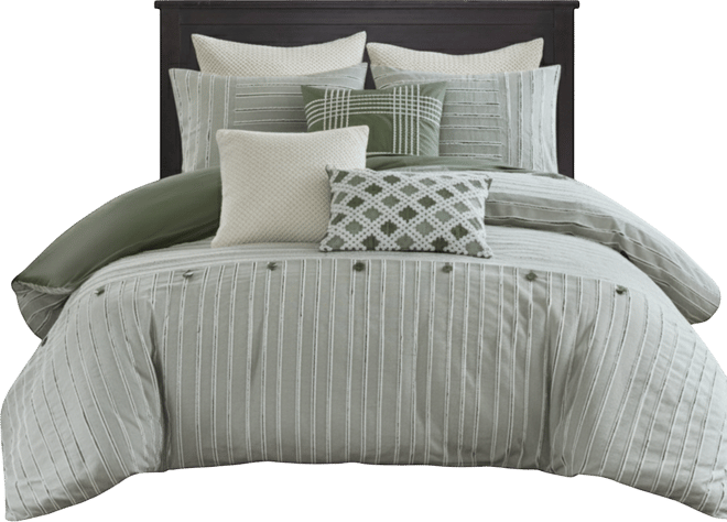 Essence Clipped Jacquard 9-Pc.Comforter Set, Queen