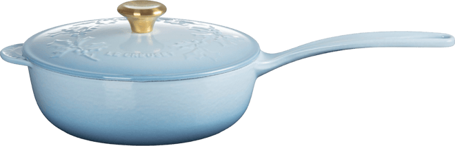 Holly Collection Enameled Cast Iron 2.25-Qt. Traditional Saucier with Lid