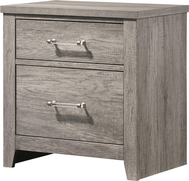 Harmony 2-Drawer Wooden Side End Table, Nightstand