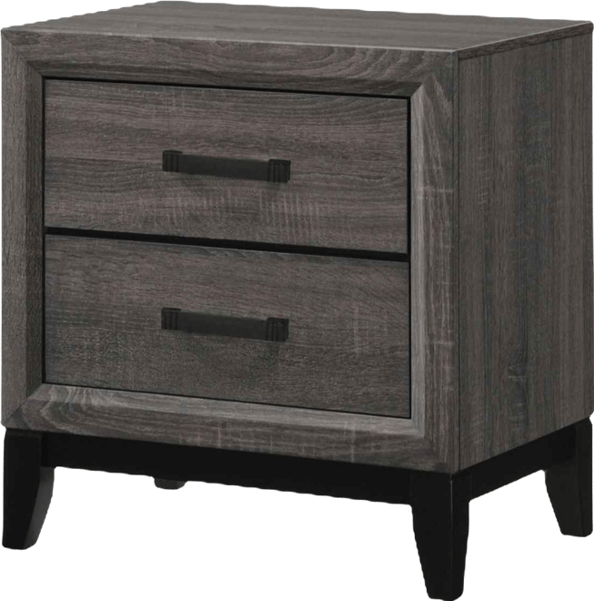 Ambroise 2-Drawer Wooden Side End Table, Nightstand