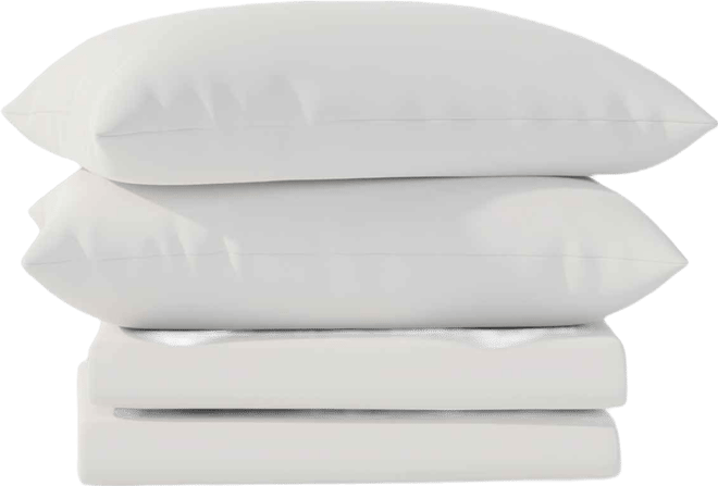 Brushed Cool Crisp Solid Cotton 4-Pc. Sheet Set, Full