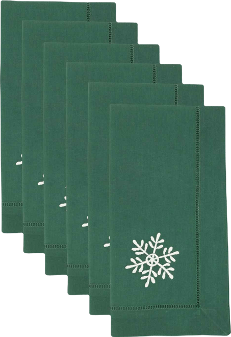 Embr'D Snowflake Hemstitch Napkin, Set of 6