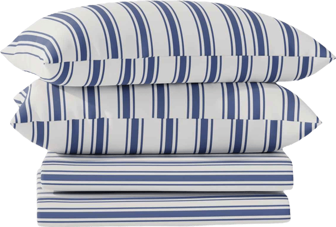 Brushed Cool Crisp Printed Cotton 4-Pc. Sheet Set, Queen