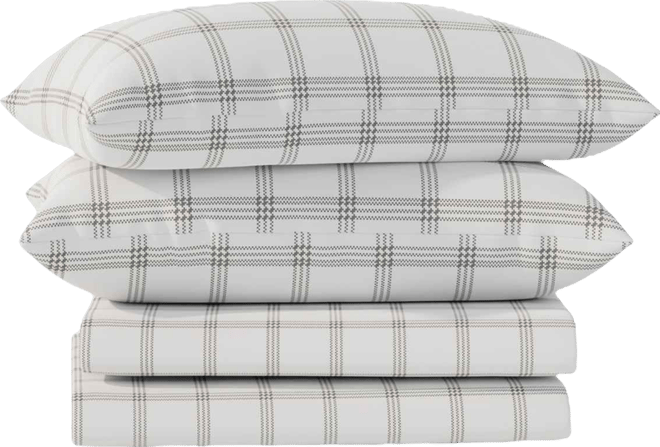Brushed Cool Crisp Printed Cotton 4-Pc. Sheet Set, Full