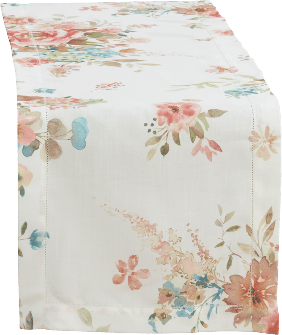 Hemstitch Floral Table Runner, 16" x 72"